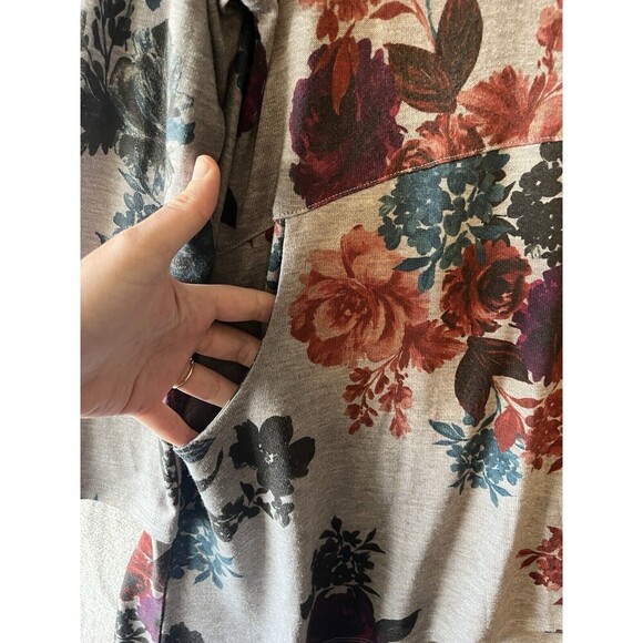 Chico's Top Women's 2P LP Floral Babydoll Pockets Oversized Relaxed - Picture 3 of 9